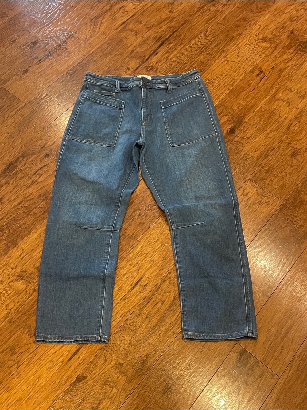 Sundance Agnes Jean Darted Utility Barrel Patch Pockets Size 14